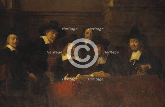 Staalmeesters. After Rembrandt, from 1876 until 1877. Creator: Ernst Josephson.