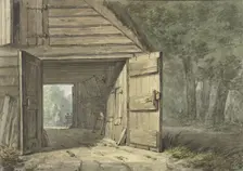 Stable of the De Geleerde Man inn, in Bennebroek, 1802. Creator: Hermanus Numan