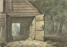 Stable of the De Geleerde Man inn, in Bennebroek, 1802. Creator: Hermanus Numan