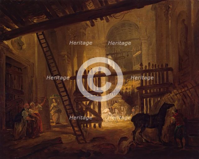 Stable in Ruins of the Villa Giulia, 1760. Creator: Hubert Robert.