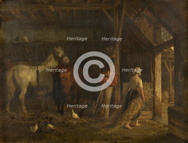Stable Interior, 1865. Creator: Jean Louis Van Kuyck.