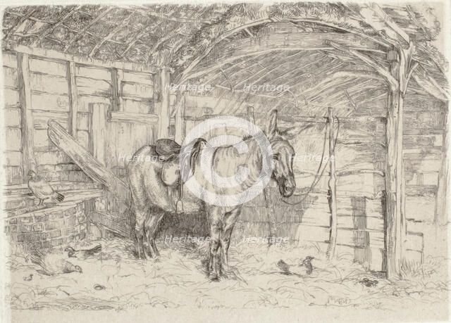 Stable Scene, 19th century. Creator: John Frederick Lewis.