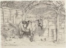 Stable Scene, 19th century. Creator: John Frederick Lewis