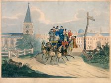 Stage Coach Setting Off early 19th century. Creators: Robert Havell, Robert Havell
