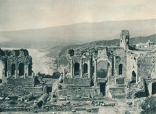 Stage and dressing-room of the Greek Theatre, Taormina, Sicily, Italy, 1927. Artist: Eugen Poppel