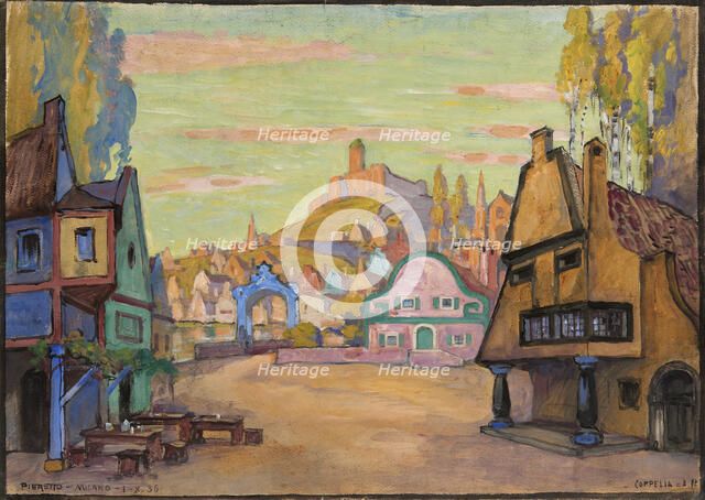 Stage design for the ballet Coppélia by Leo Delibes, 1936. Creator: Bianco, Pieretto (1875-1937).