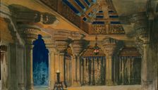 Stage design for the ballet "La Bayadère", composed by L. Minkus, 1884. Creator: Orest Karlovich Allegri