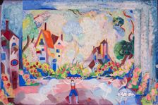 Stage design for the ballet La Fille mal gardée (The Wayward Daughter) by Pierre-Antoine... 1923. Creator: Fyodor Fyodorovsky