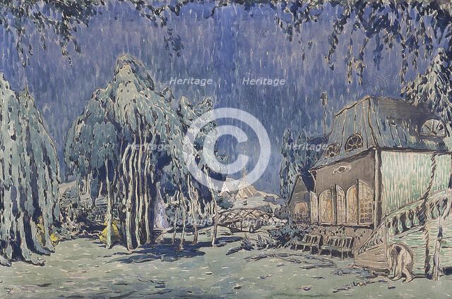 Stage design for the ballet Les Papillons by Robert Schumann. Artist: Bakst, Léon (1866-1924)