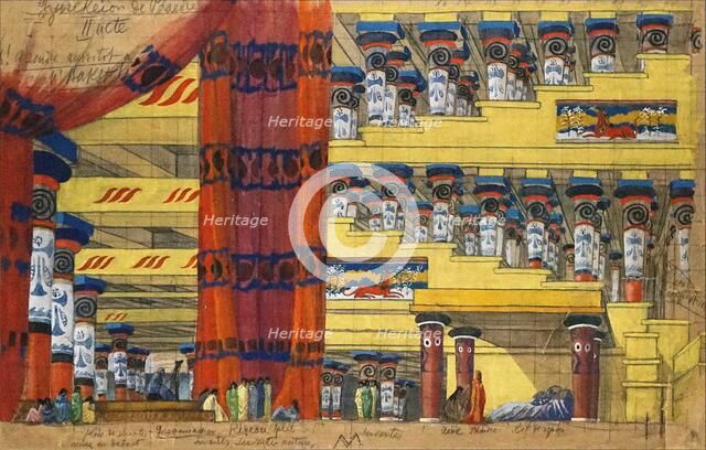 Stage design for the Ballet Phèdre, 1923. Creator: Bakst; Léon (1866-1924).