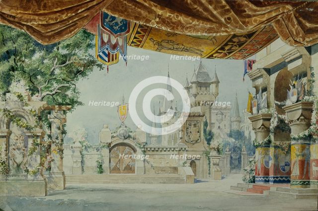 Stage design for the ballet Raimonda by A. Glazunov, 1899. Artist: Ivanov, Konstantin Matveevich (1859-1916)