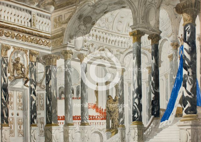 Stage design for the ballet Sleeping beauty by P. Tchaikovsky, 1921. Creator: Bakst, Léon (1866-1924).
