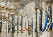 Stage design for the ballet Sleeping beauty by P. Tchaikovsky, 1921. Creator: Bakst, Léon (1866-1924)