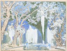 Stage design for the ballet The Little Humpbacked Horse by C. Pugni, 1939
