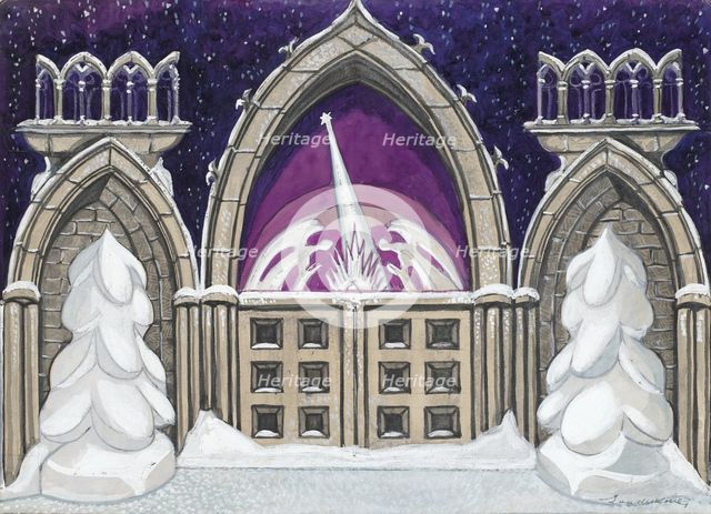 Stage design for the ballet The Nutcracker by P. Tchaikovsky. Artist: Sudeykin, Sergei Yurievich (1882-1946)