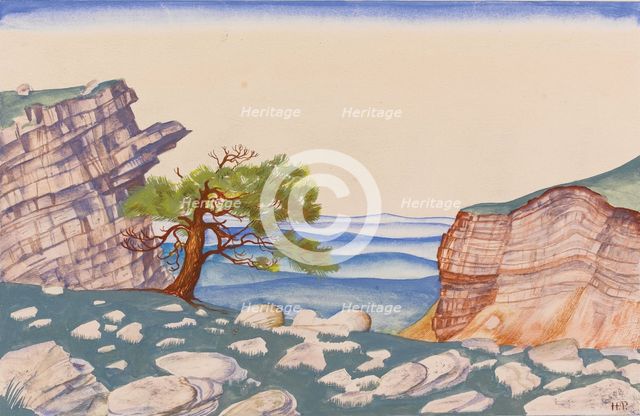 Stage design for the ballet The Rite of Spring (Le Sacre du Printemps) by I. Stravinsky. Artist: Roerich, Nicholas (1874-1947)