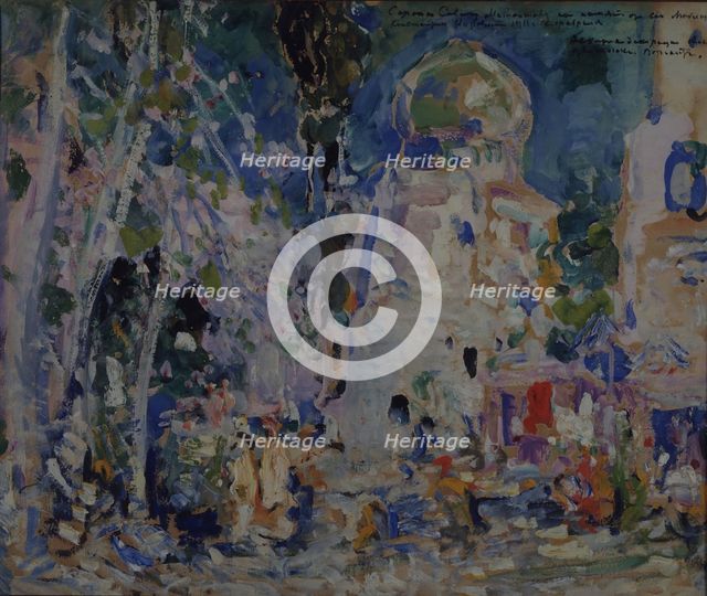 Stage design for the ballet The Scarlet Pimpernel by F. Hartman, 1911. Artist: Korovin, Konstantin Alexeyevich (1861-1939)