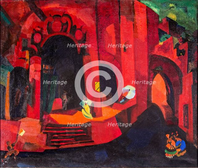 Stage design for the opera Carmen by G. Bizet, 1922. Creator: Fyodor Fyodorovsky.