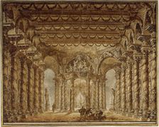 Stage design for the opera Armide by Jean-Baptiste Lully, 1760. Creator: De Wailly, Charles (1730-1798)
