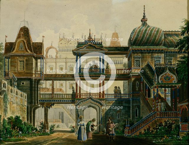 Stage design for the opera Askold's Grave by A. Verstovski, 1841. Artist: Roller, Andreas Leonhard (1805-1891)