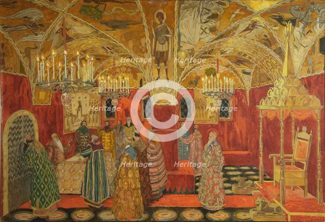 Stage design for the opera Boris Godunov by M. Musorgsky, 1911. Artist: Golovin, Alexander Yakovlevich (1863-1930)