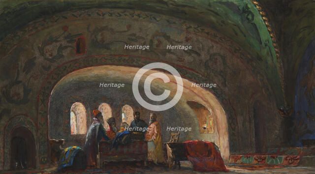 Stage design for the opera Boris Godunov by M. Musorgsky, ca 1926. Creator: Dmitriyev, Vladimir Vladimirovich (1900-1948).