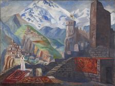 Stage design for the opera Béla by A. Alexandrov, 1946. Artist: Dmitriyev, Vladimir Vladimirovich (1900-1948)