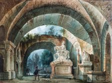 Stage design for the opera Don Giovanni by Wolfgang Amadeus Mozart. Creator: Magnani, Girolamo (1815-1889)