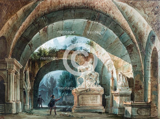 Stage design for the opera Don Giovanni by Wolfgang Amadeus Mozart. Creator: Magnani, Girolamo (1815-1889).