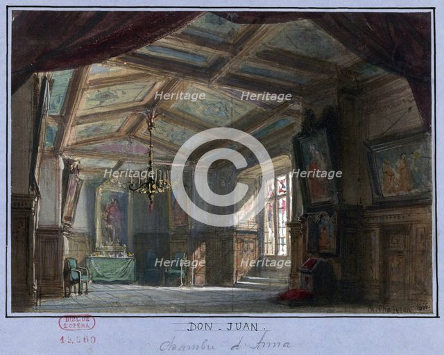 Stage design for the opera Don Giovanni by Wolfgang Amadeus Mozart, Théâtre Lyrique in Paris, May 8,