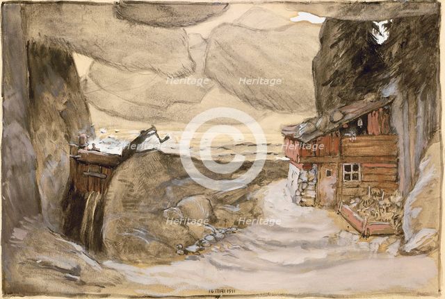 Stage design for the opera Der Bergsee by Julius Bittner, 1910-1911. Creator: Moser, Koloman (1868-1918).