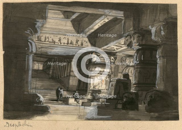 Stage design for the opera Die Zauberflöte by Wolfgang Amadeus Mozart, Théâtre Lyrique in Paris.
