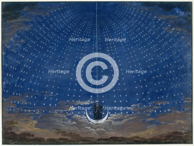 Stage design for the opera Die Zauberflöte by Wolfgang Amadeus Mozart.