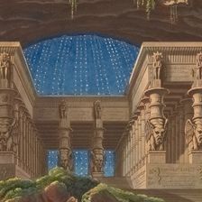Stage design for the opera Die Zauberflöte by Wolfgang Amadeus Mozart