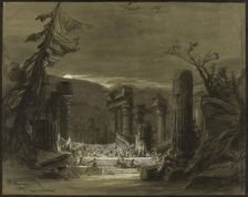 Stage design for the opera Faust by Ch. Gounod, 1865. Creator: Chaperon, Philippe (1823-1906)