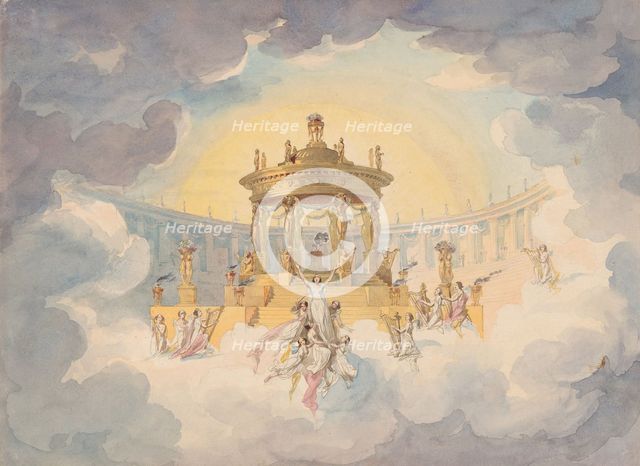Stage design for the opera Faust by Ch. Gounod, c. 1870.