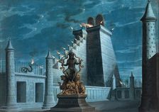 Stage design for the Opera "Fernand Cortez, ou La conquête du Mexique (Hernán Cortés..., 1817. Creator: Schinkel, Karl Friedrich (1781-1841)