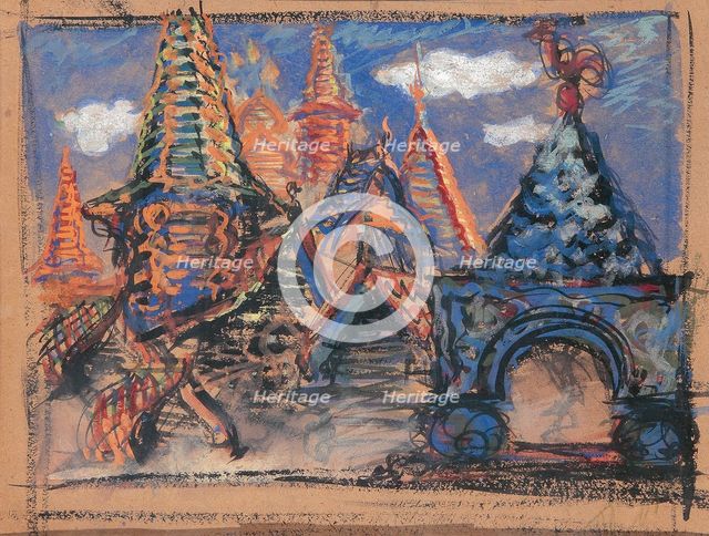 Stage design for the opera Khovanshchina by M, Musorgsky, 1902.