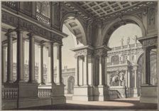 Stage design for the Opera Idomeneo by W. A. Mozart, 1812-1814. Artist: Quaglio, Lorenzo (1730-1804)