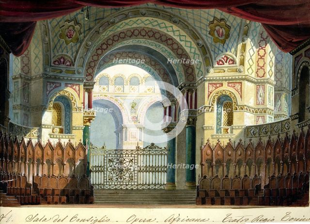 Stage design for the Opera "L'Africaine" by G. Meyerbeer, 1875. Creator: Carlo Ferrario.
