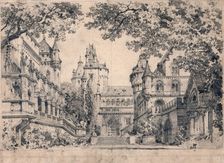 Stage design for the opera Lohengrin by Richard Wagner, 1873. Creator: Ferrario, Carlo (1833-1907)