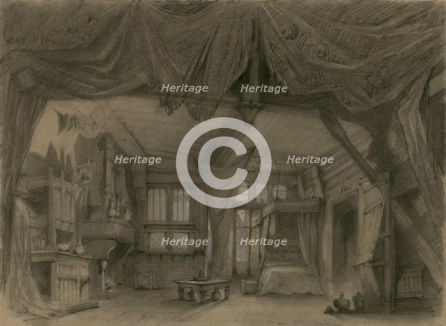Stage design for the Opera "La Esmeralda" by Louise Bertin, 1836. Creator: Cambon, Charles-Antoine (1802-1875).