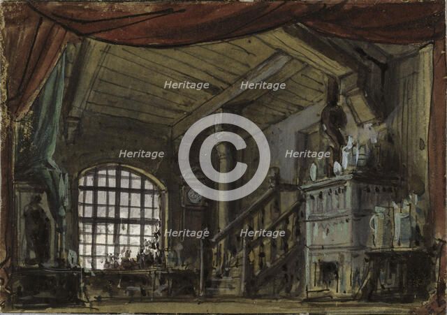 Stage design for the opera La Princesse jaune by Camille Saint-Saëns, 1872. Creator: Chaperon, Philippe (1823-1906).