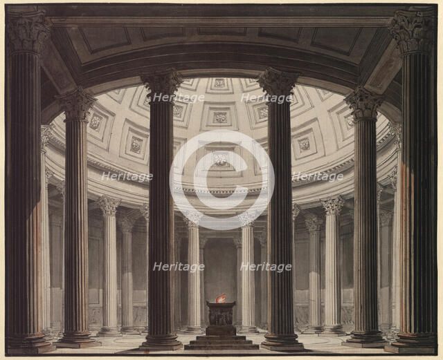 Stage design for the Opera "La vestale (The Vestal Virgin)" by Gaspare Spontini, 1818. Creator: Schinkel, Karl Friedrich (1781-1841).