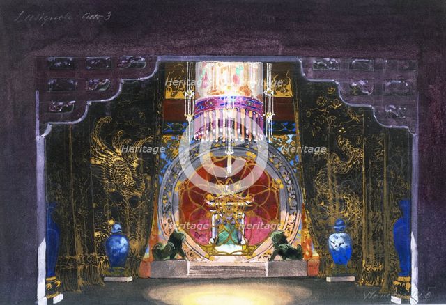 Stage design for the opera Le rossignol (The Nightingale) by I. Stravinsky, 1926. Creator: Rovescalli, Odoardo Antonio (1864-1936).
