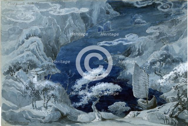 Stage design for the opera Le rossignol (The Nightingale) by I. Stravinsky, 1926. Creator: Rovescalli, Odoardo Antonio (1864-1936).
