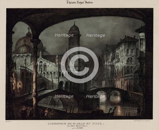 Stage design for the Opera "Marino Faliero" by Gaetano Donizetti, 1835. Creator: Ferri, Domenico (1795-1878).