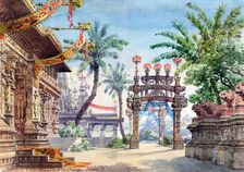 Stage design for the opera "Medgè" by Spyridon Samaras, 1888. Creator: Ferrario, Carlo (1833-1907)