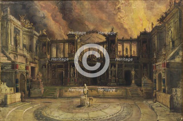 Stage design for the opera Nerone by Arrigo Boito, 1924. Creator: Pogliaghi, Lodovico (1857-1950).