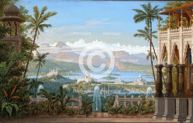 Stage design for the Opera "Nurmahal oder das Rosenfest von Kaschmir" by Gaspare Spontini, 1822. Creator: Schinkel, Karl Friedrich (1781-1841).